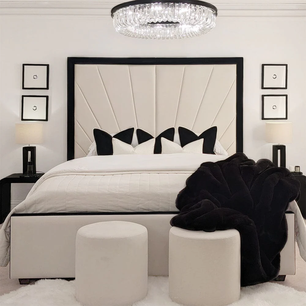 Barcelona Cream & Black Sunburst Bed - Image 2