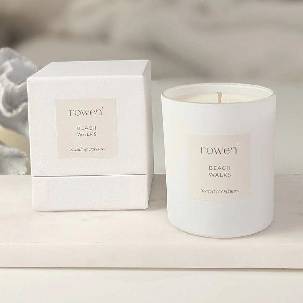 Beach Walks White Scented Candle - Sea Salt & Oakmoss - Image 3