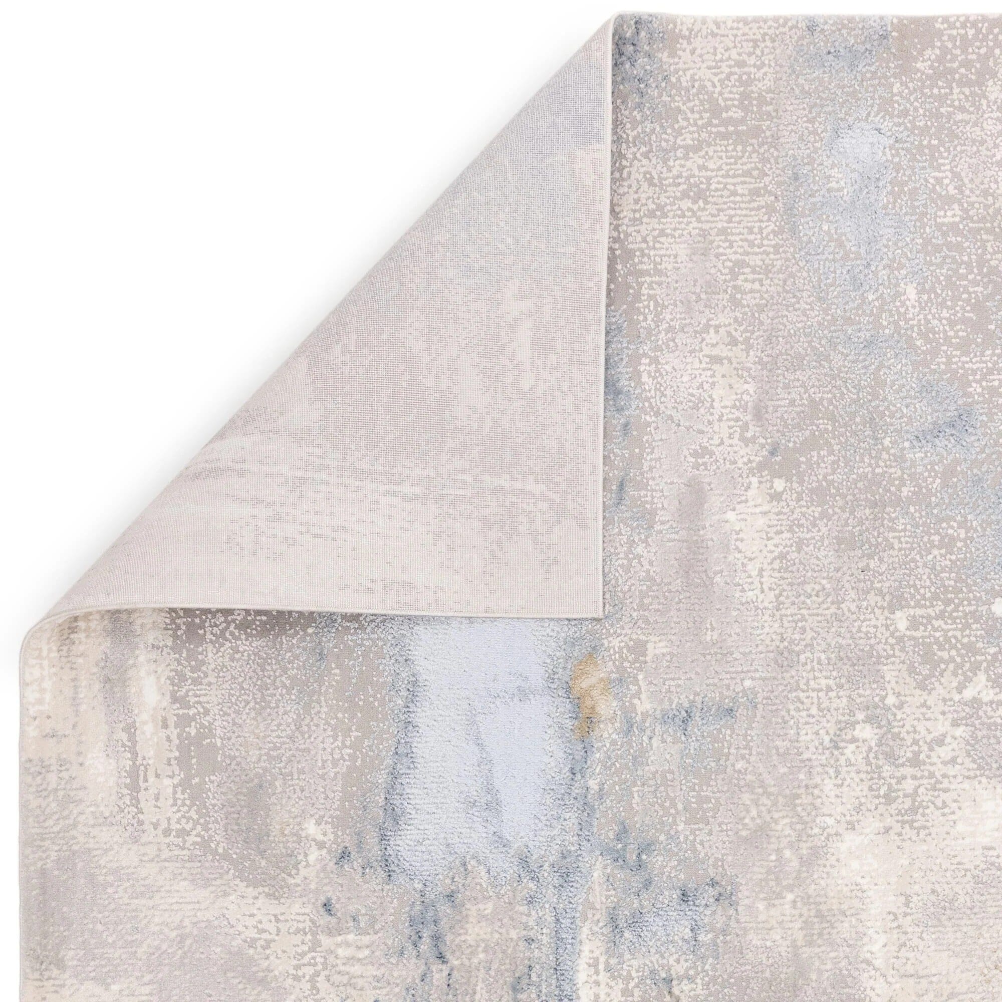 Bella Blue & Cream Metallic Abstract Rug - Image 3