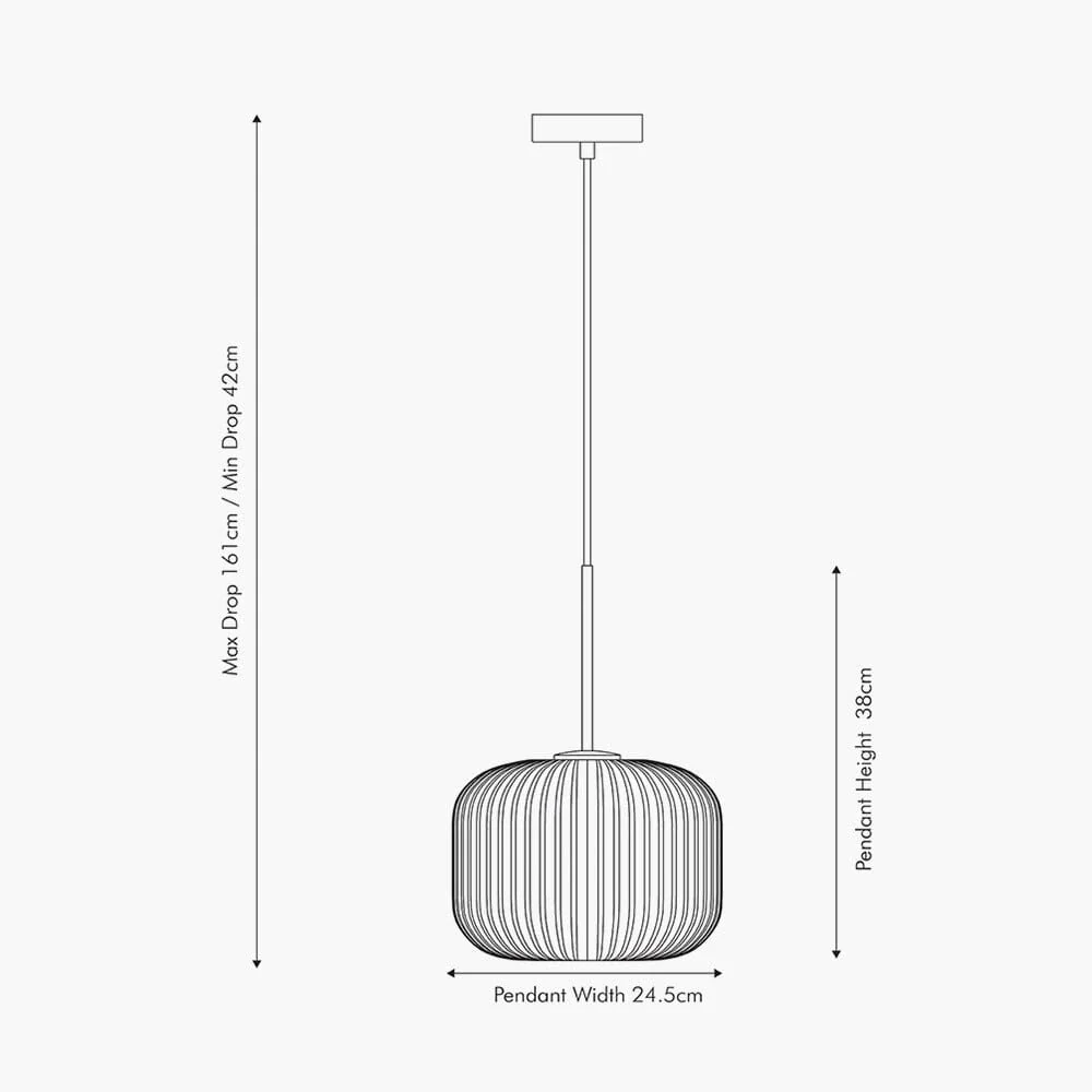 Bellamy White Glass & Gold Ribbed Glass Circular Pendant Ceiling Light - Image 3