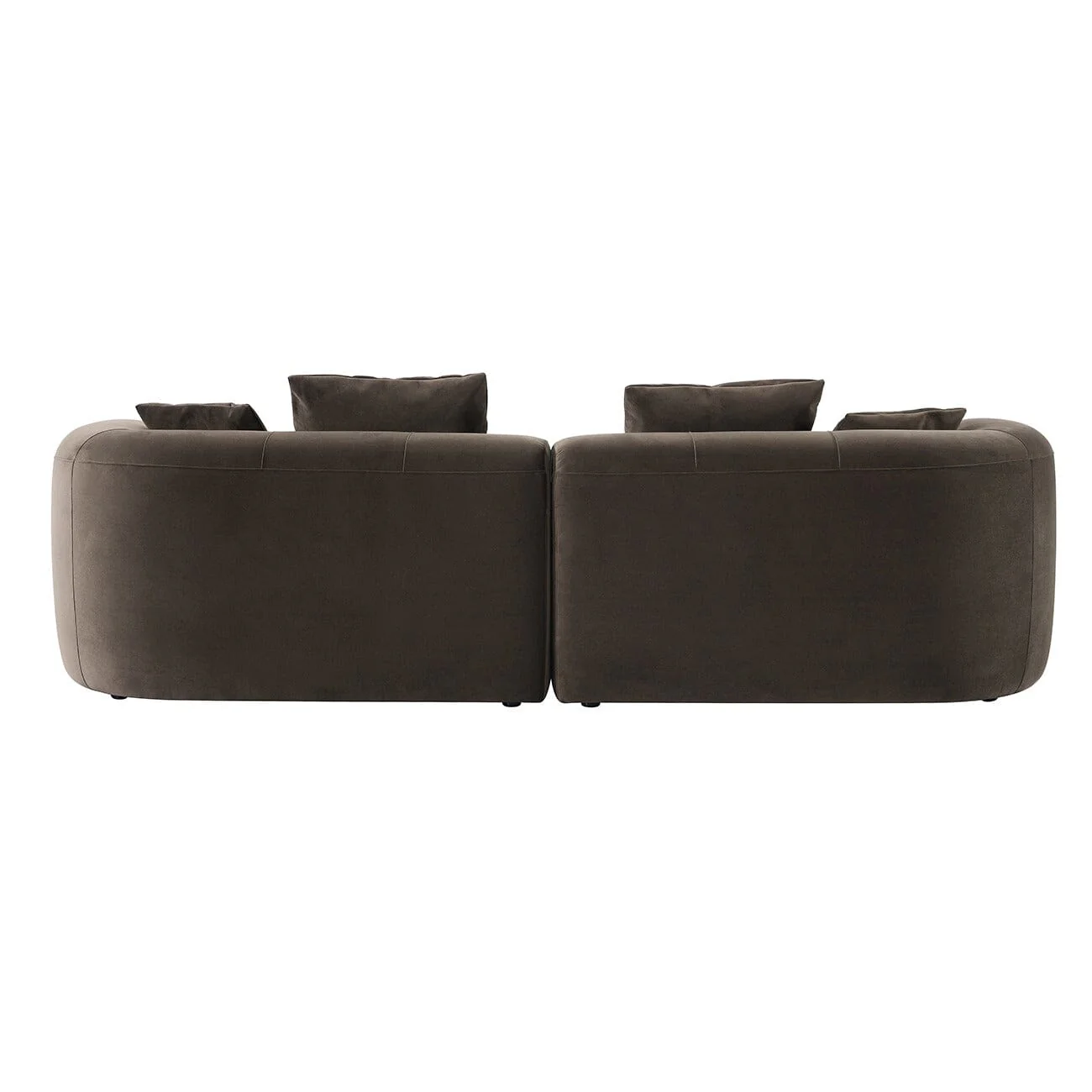 Bellina Brown Velvet Luxury 4 Seater Sofa - Image 4