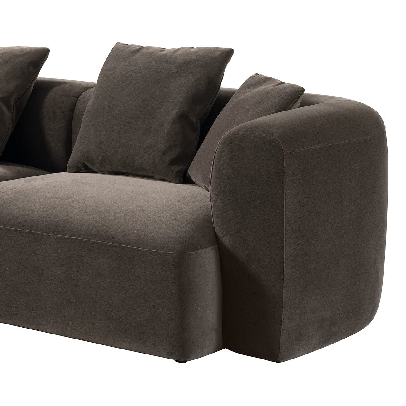 Bellina Brown Velvet Luxury 4 Seater Sofa - Image 5
