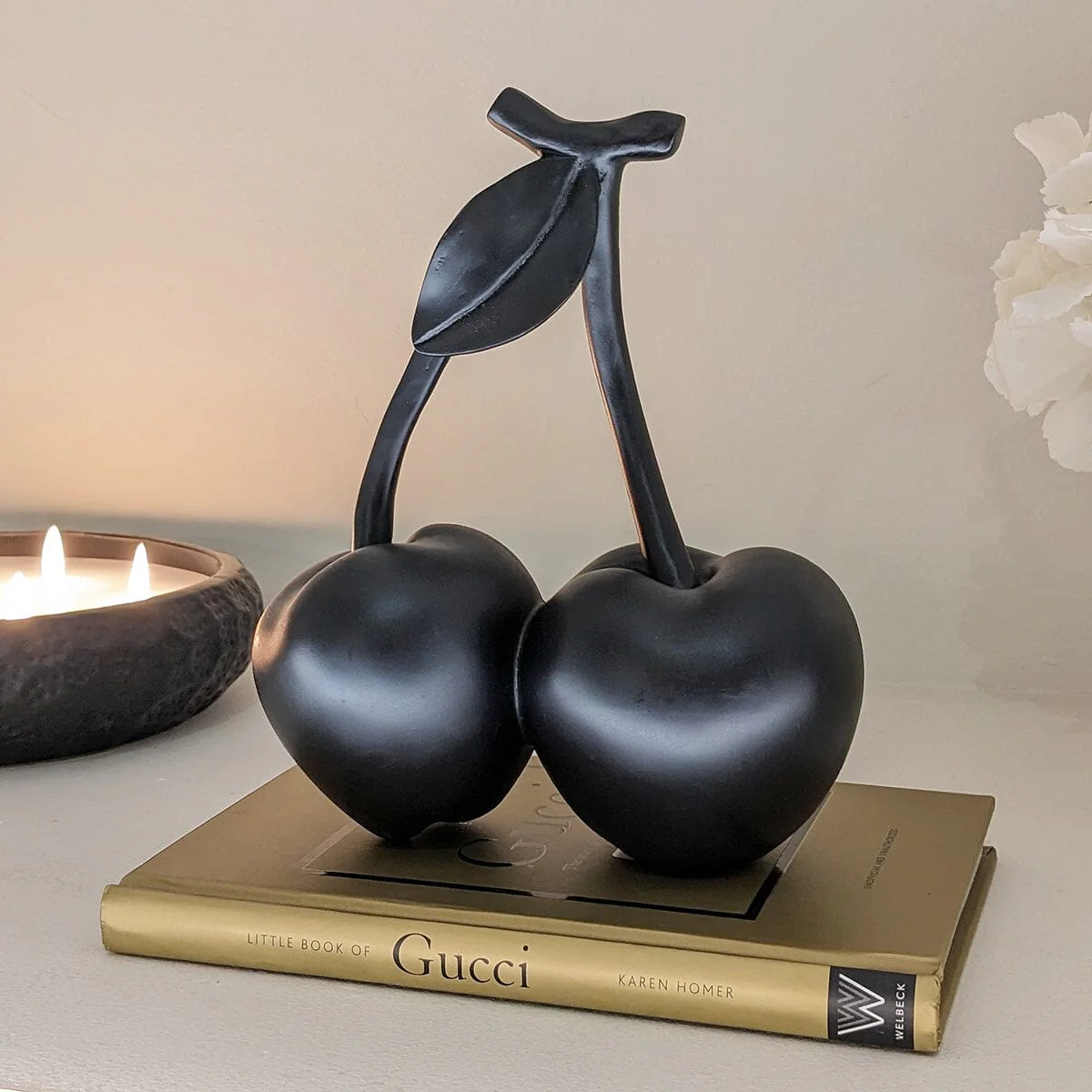 Black Decorative Cherry Ornament - Image 2