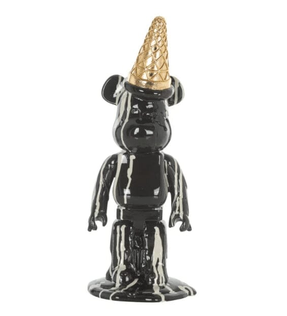 Black Ice Cream Cone Drip Bear Ornament - Image 4