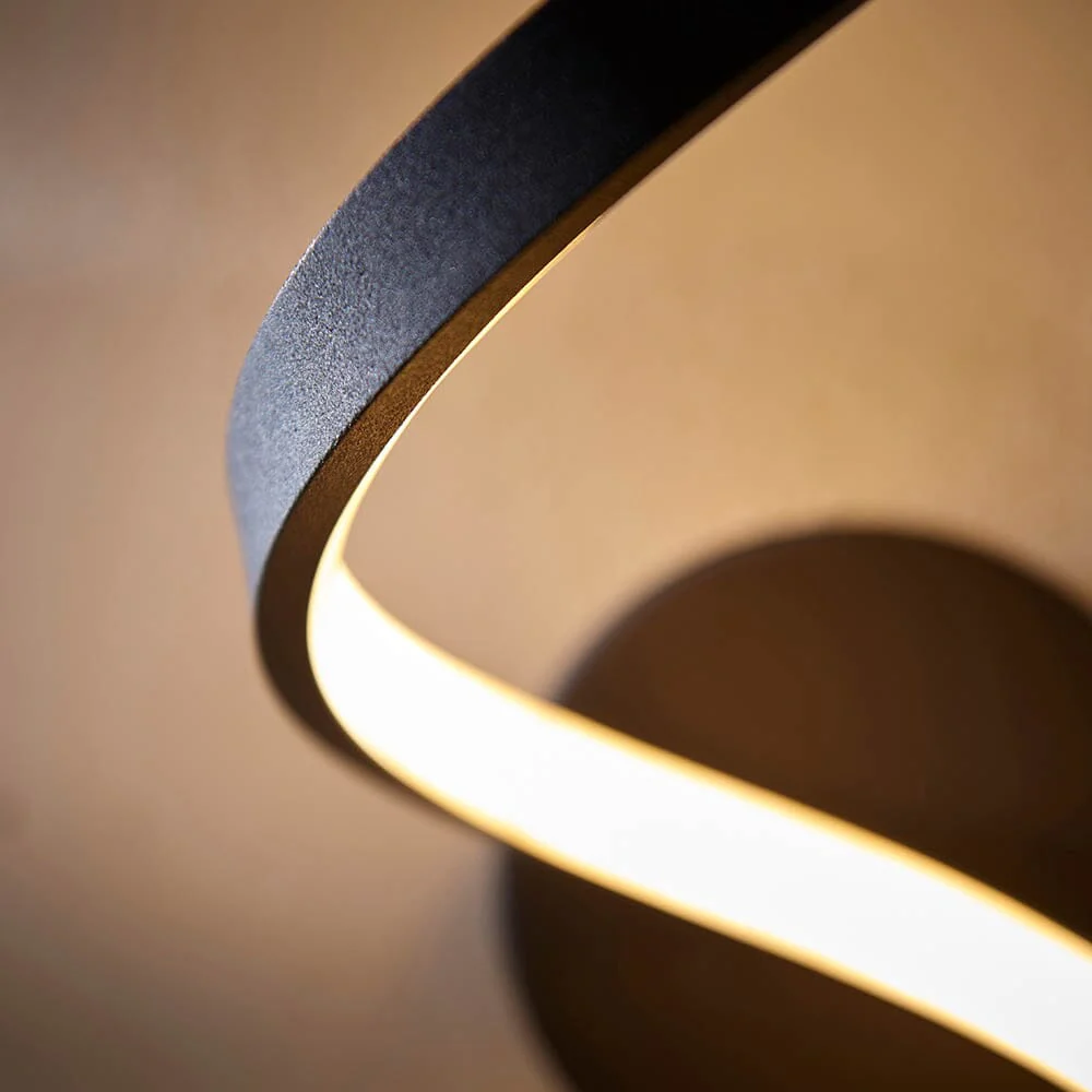 Black LED Twisted Outdoor Wall Light - Image 2