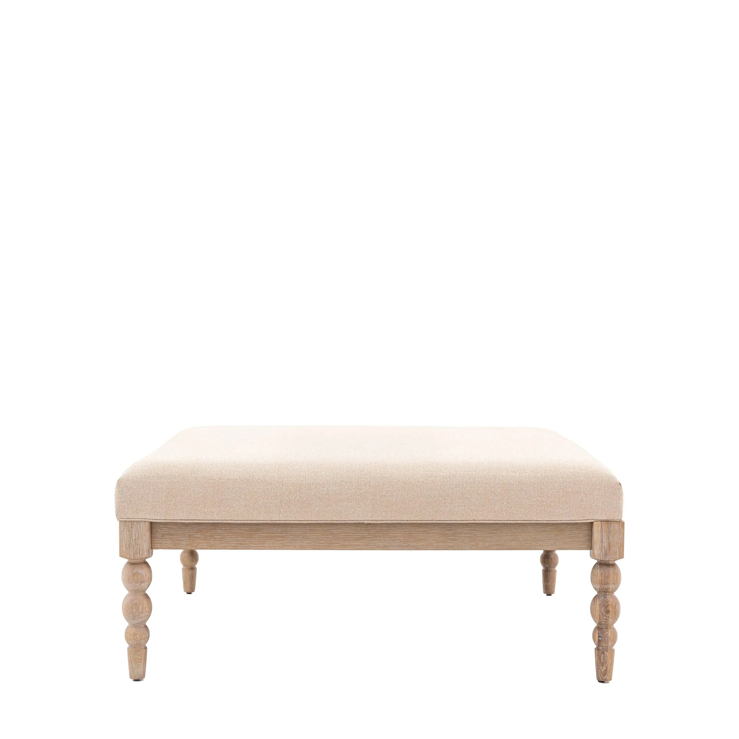 Blenheim Linen Fabric Top Square Coffee Table with Oak Legs - Image 2