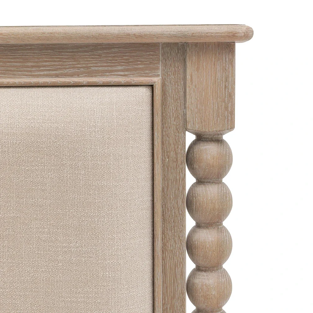 Blenheim Luxury Cream & Lightwashed Wood Upholstered Bed - Image 2