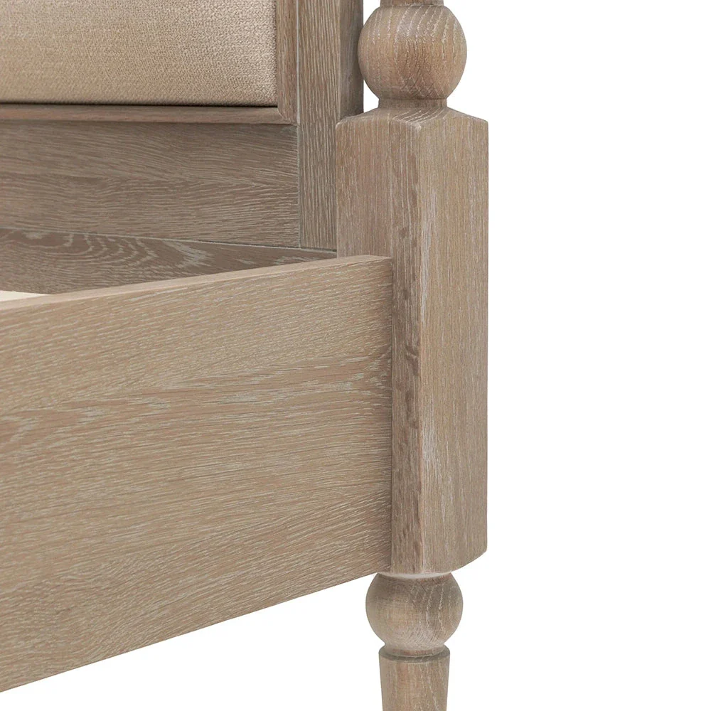 Blenheim Luxury Cream & Lightwashed Wood Upholstered Bed - Image 5