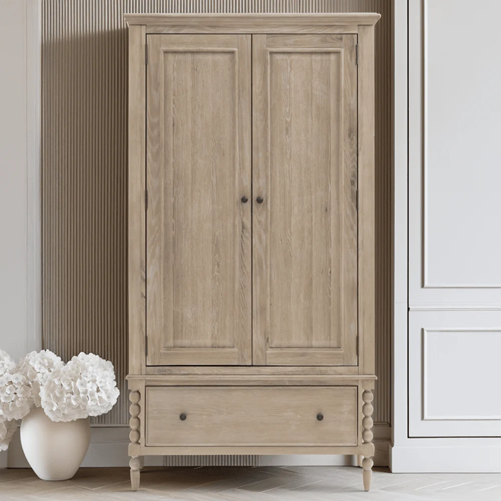Blenheim Wooden 2 Door 1 Drawer Wardrobe
