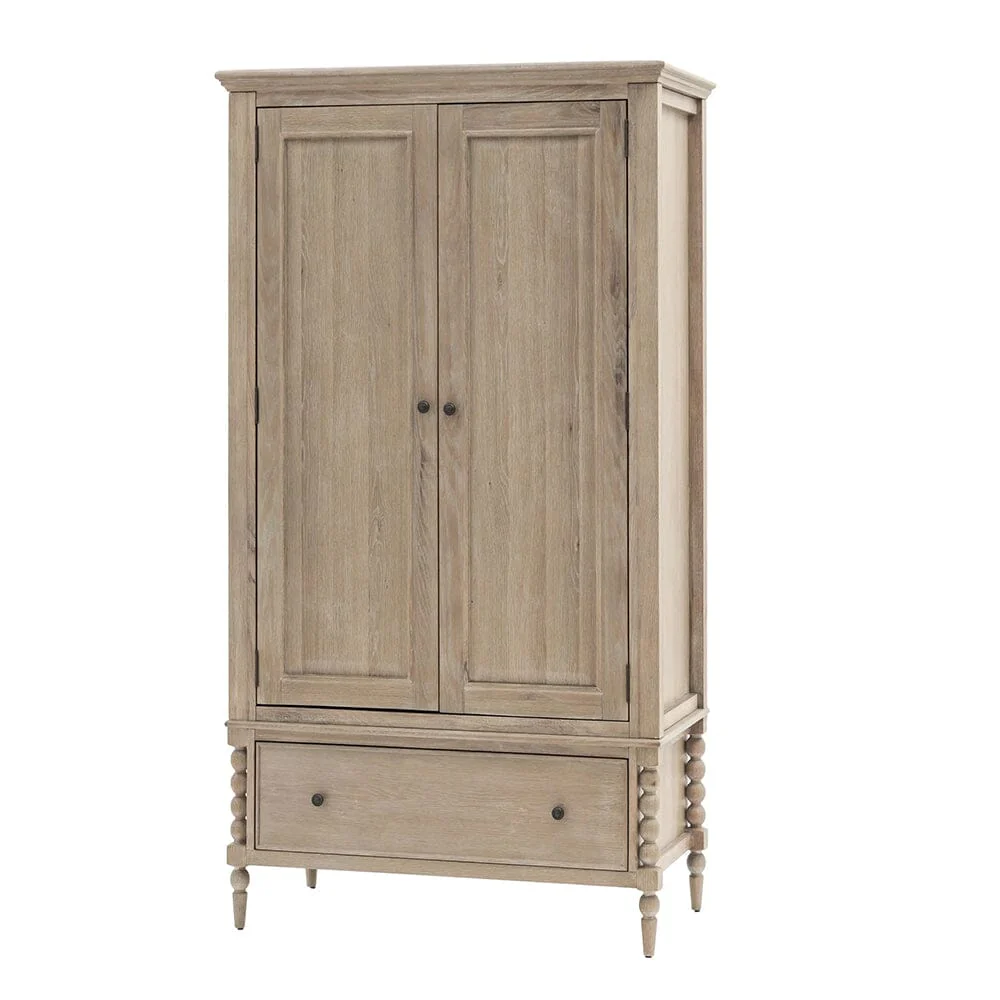 Blenheim Wooden 2 Door 1 Drawer Wardrobe - Image 2