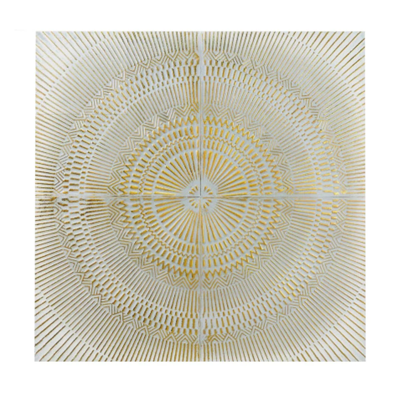 Bliss White & Gold Large Textured Metal Wall Art - Image 2