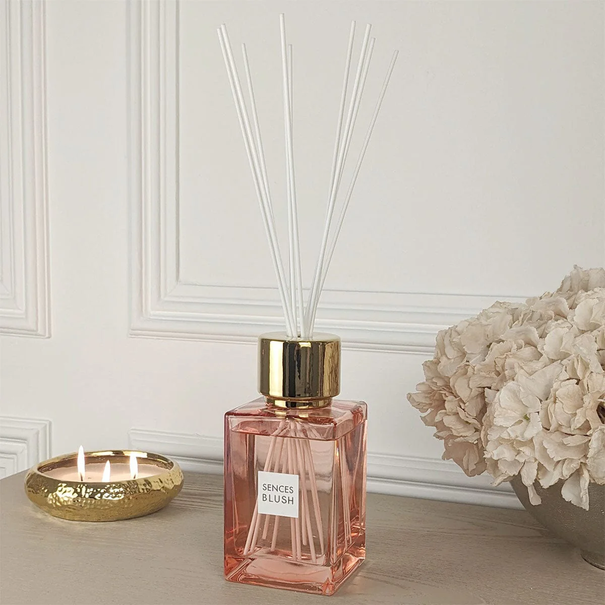 Blush Rose Scented Pink & Gold Large Reed Diffuser - 500ml - Image 2