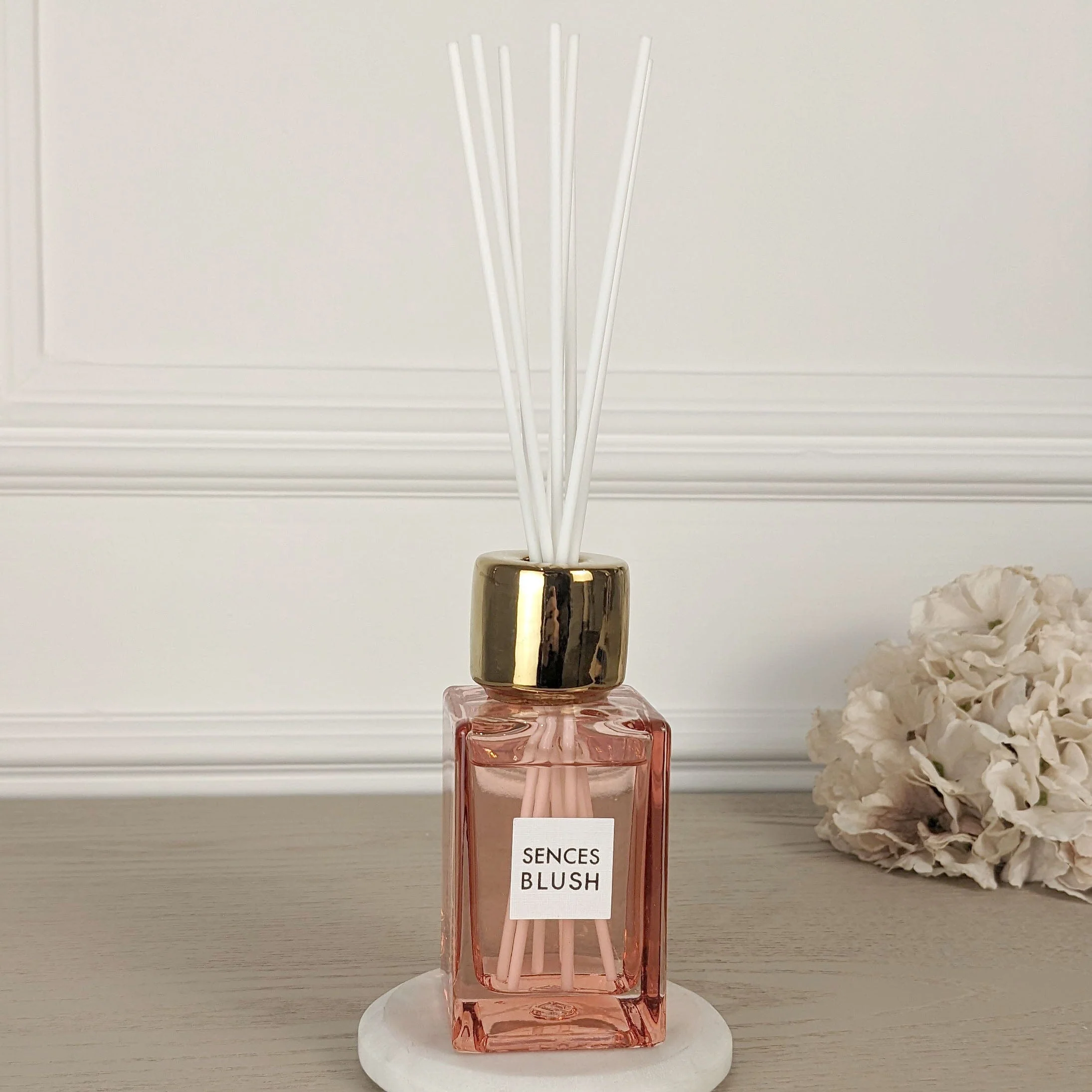Blush Rose Scented Pink & Gold Petite Reed Diffuser - 120ml - Image 2