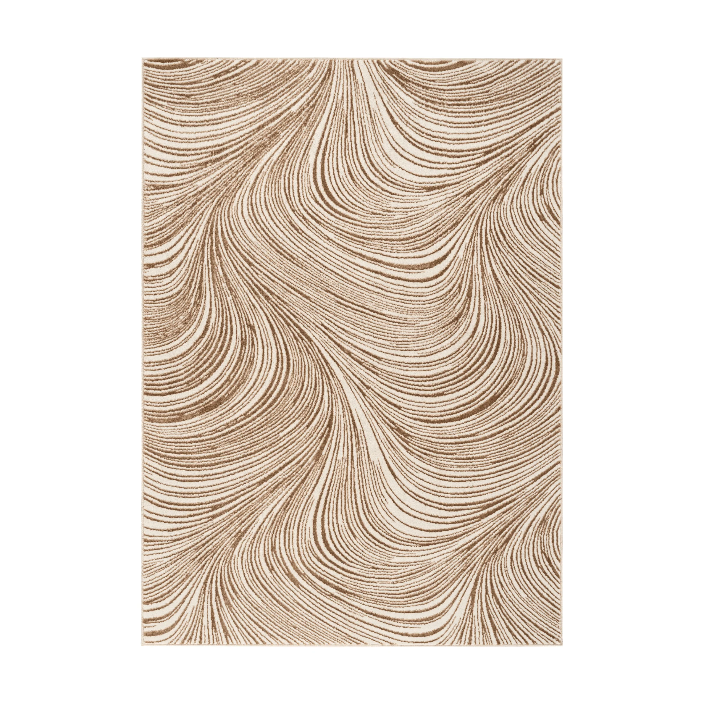 Braun Beige & Brown Swirl Pattern Abstract Rug - Image 2