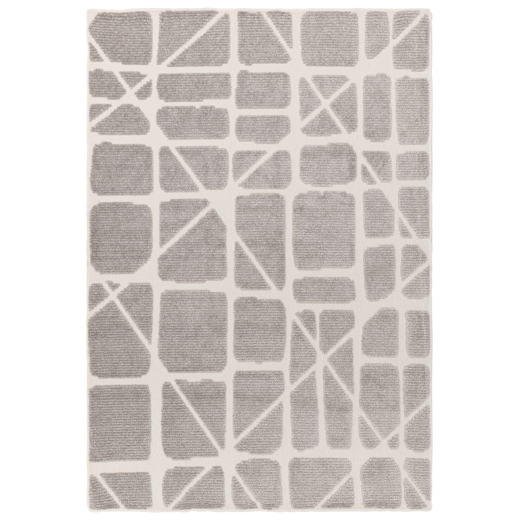Braylin Grey & Cream Abstract Lines Rug - Image 2