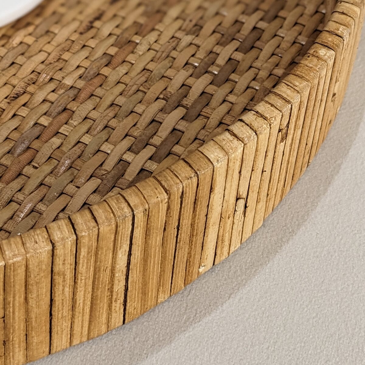Bree Set of 2 Natural Rattan Round Trays - Image 3