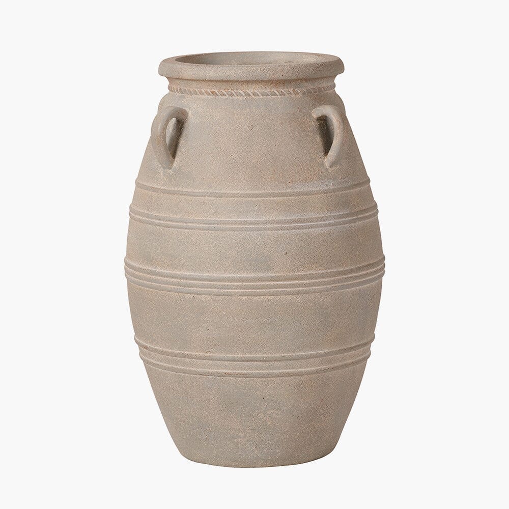 Brianna Medium Grey Wash Decorative Vase with Handles - Image 4