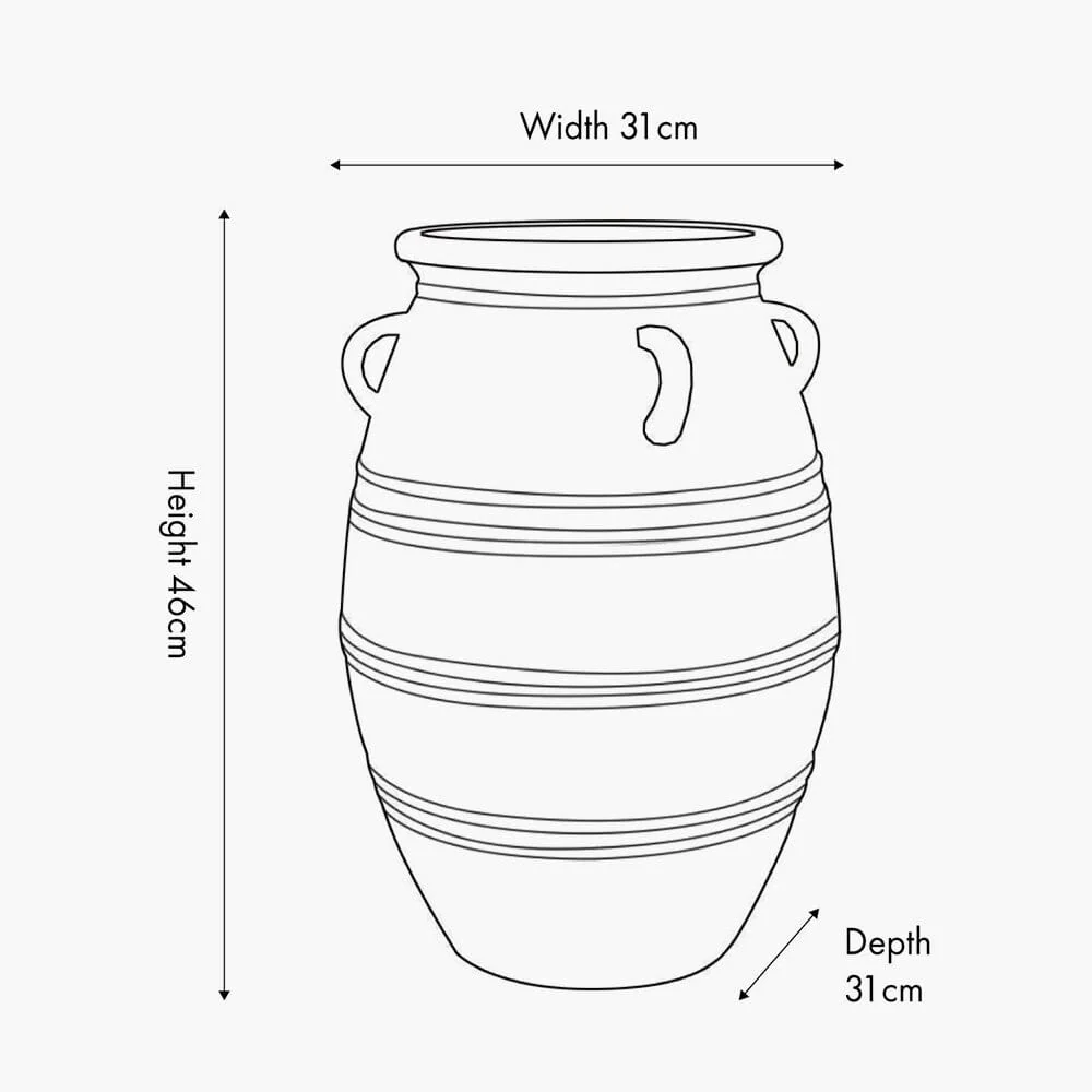 Brianna Medium Grey Wash Decorative Vase with Handles - Image 6