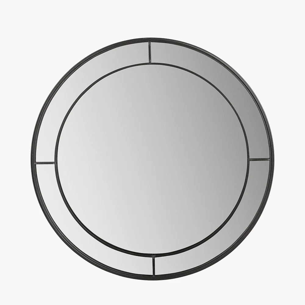 Bronx Large Antique Bronze Round Wall Mirror - Image 2