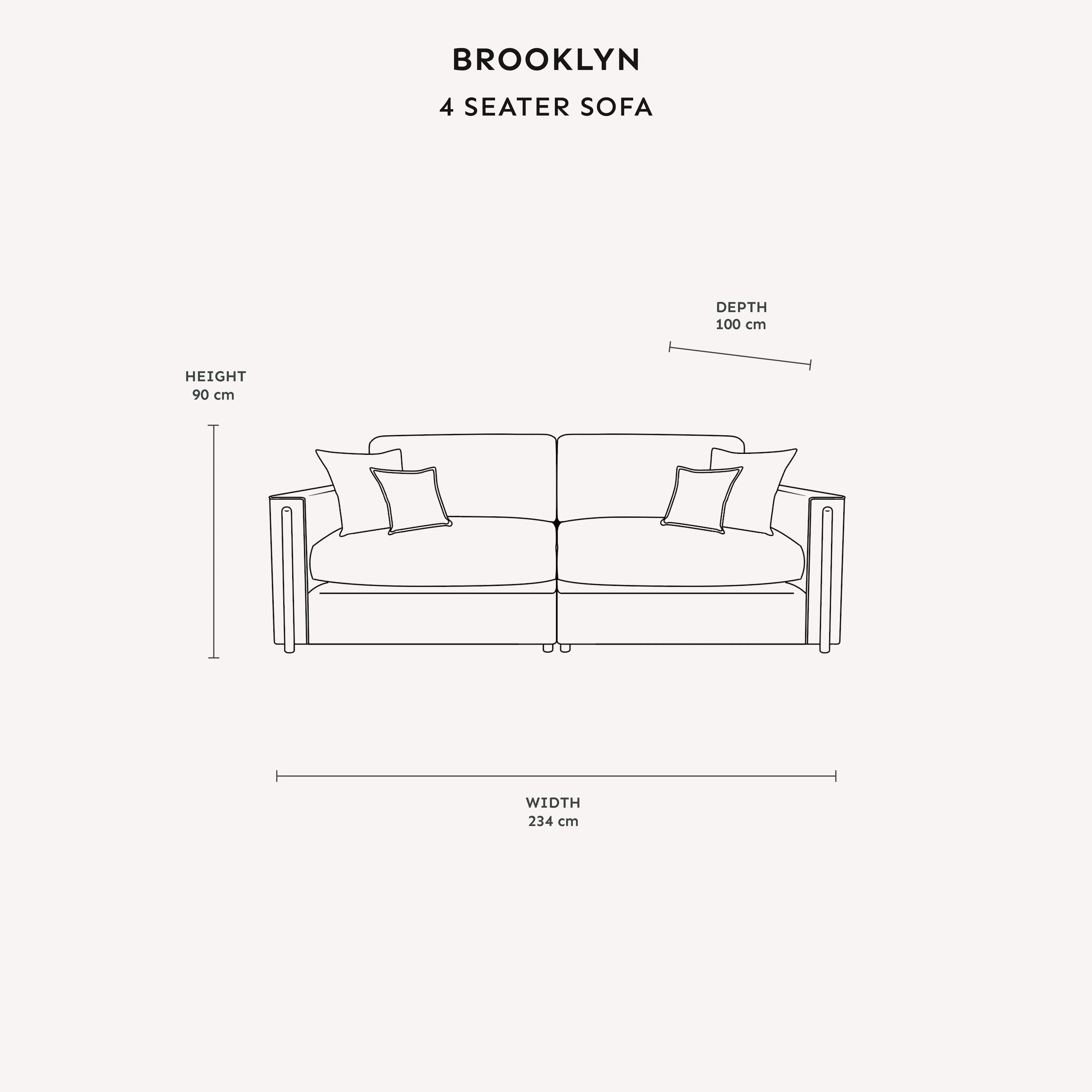 Brooklyn Stone Velvet Sofa Range with Walnut Leg Detail - Image 13