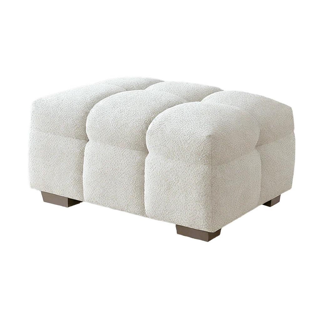 Bubble Oatmeal Boucle Footstool - Image 2