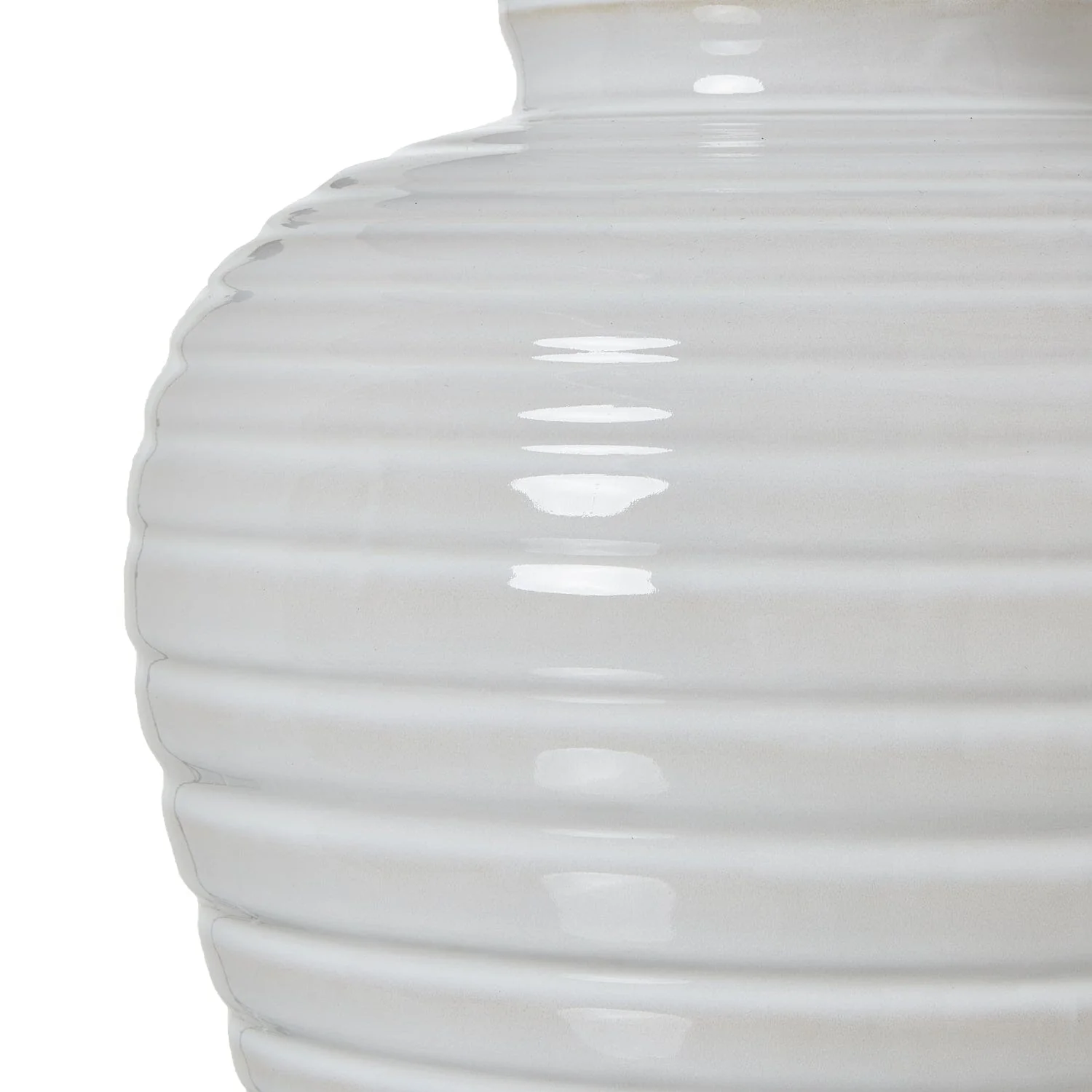 Burford Ceramic White Table Lamp with Taupe Linen Shade - Image 3