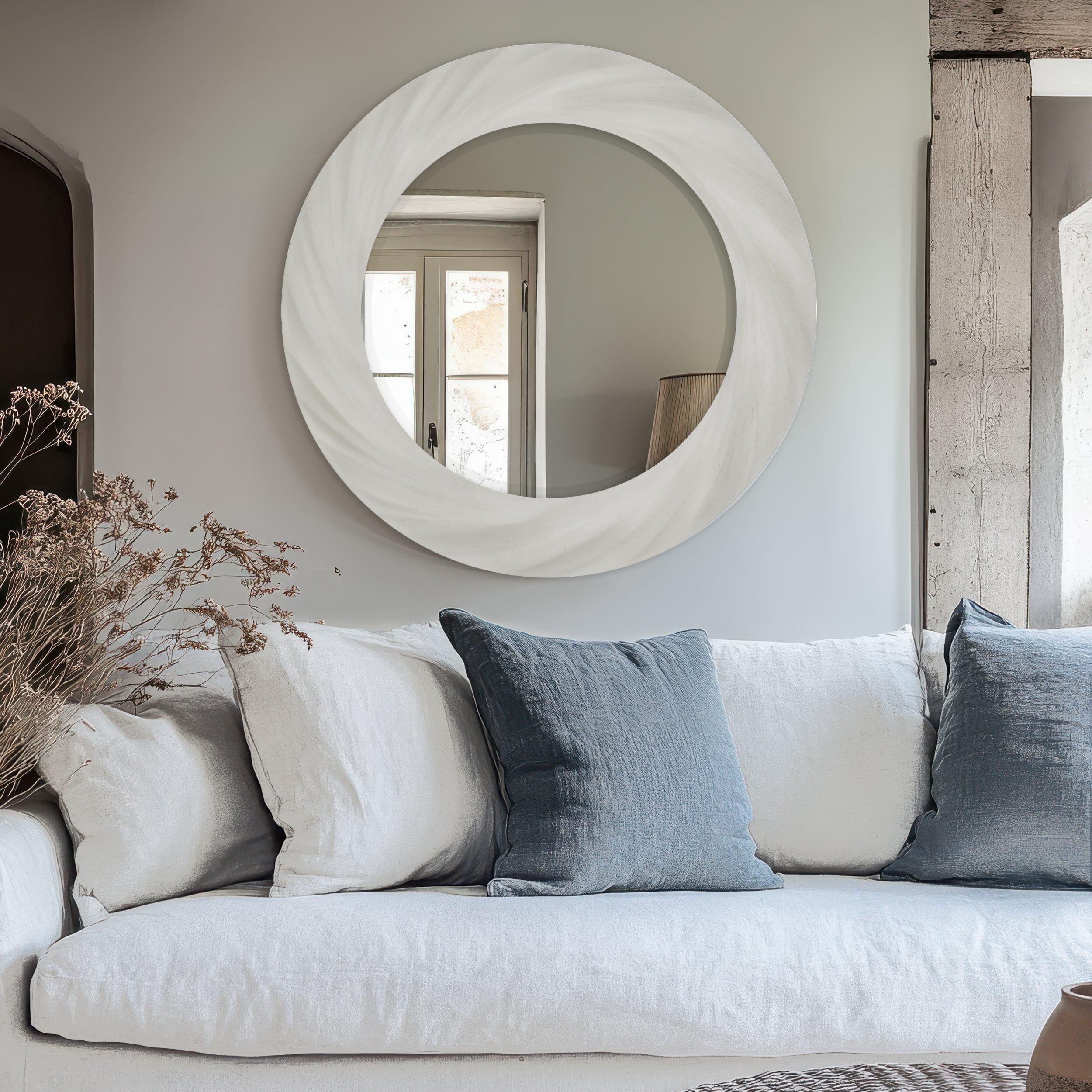 Cacia White Twisted Effect Decorative Wall Mirror