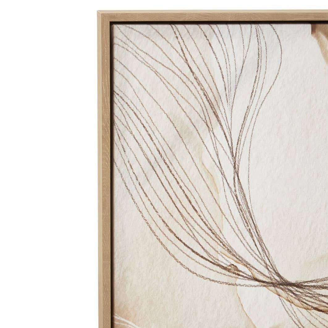 Calais Neutral Abstract Wall Art in Wooden Frame- Set of 2 - Image 4