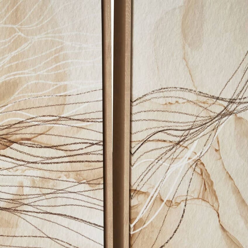 Calais Neutral Abstract Wall Art in Wooden Frame- Set of 2 - Image 6
