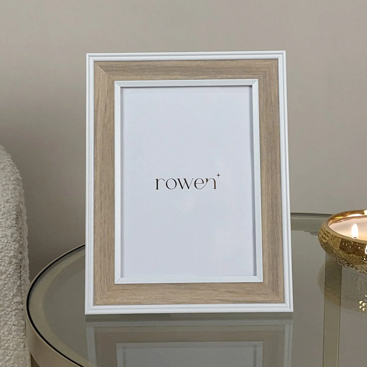 Calista Natural Wooden & White Photo Frame - 5x7" - Image 2