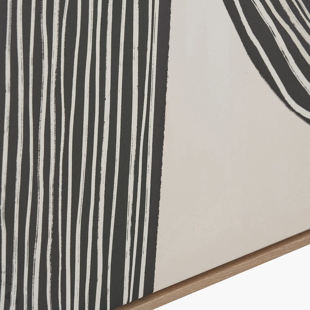 Calverton Black & Cream Abstract Canvas Wall Art with Wooden Frame - Image 5