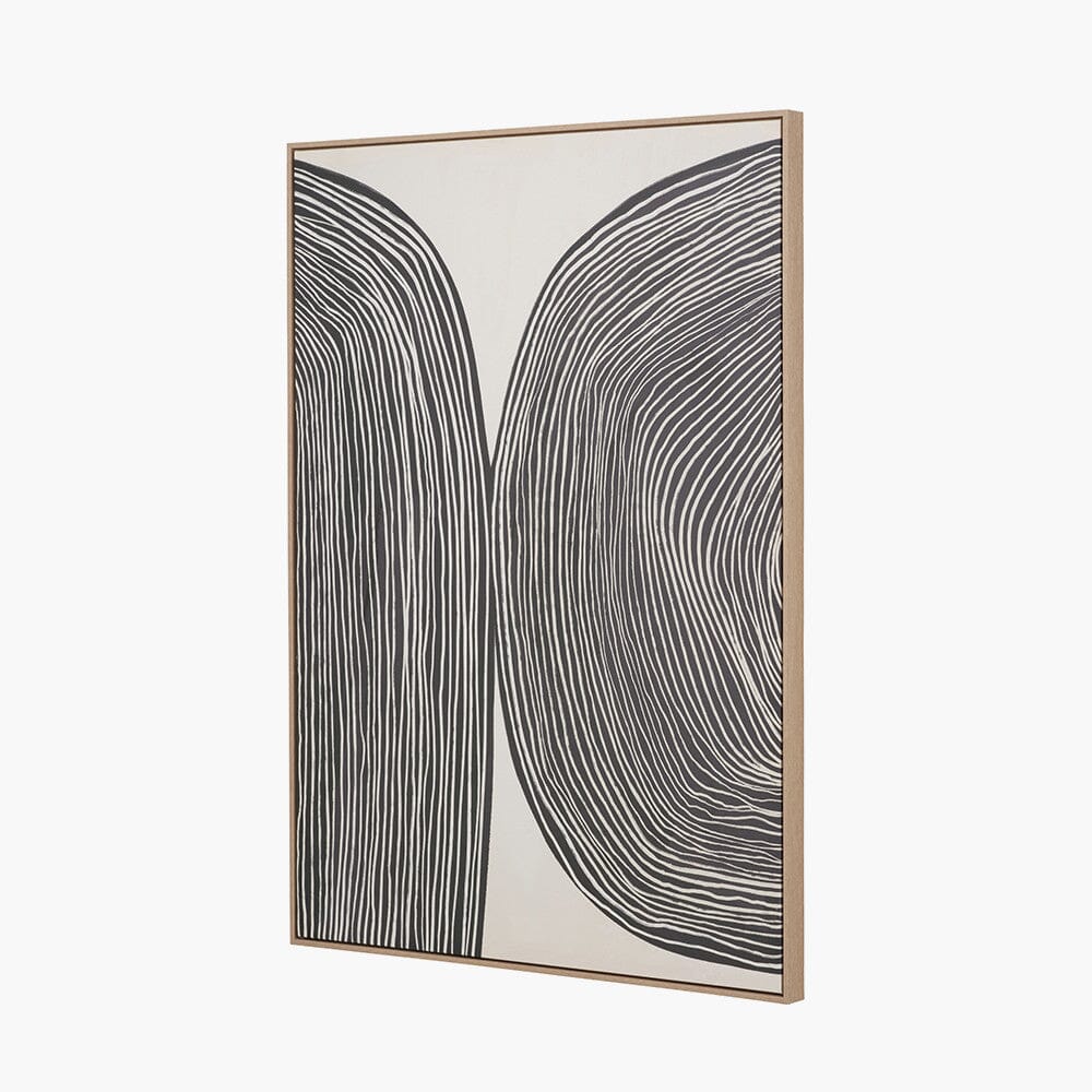 Calverton Black & Cream Abstract Canvas Wall Art with Wooden Frame - Image 6