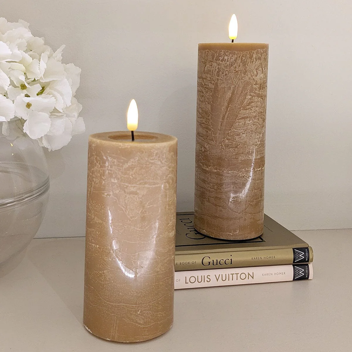 Caramel Realistic LED Candle - 20cm - Image 3