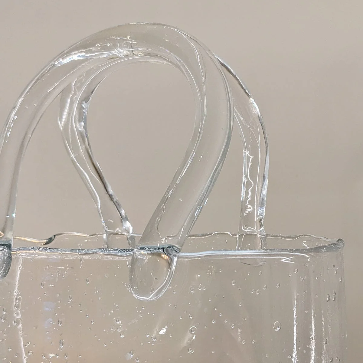 Carina Bubbled Glass Decorative Handbag Vase - Image 4