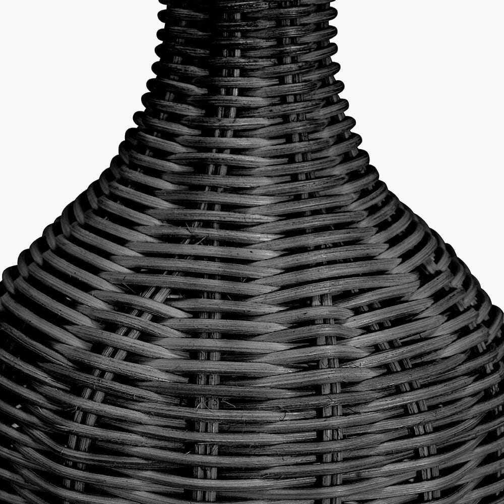 Carrara Black Rattan Bottle Neck Table Lamp - Image 3