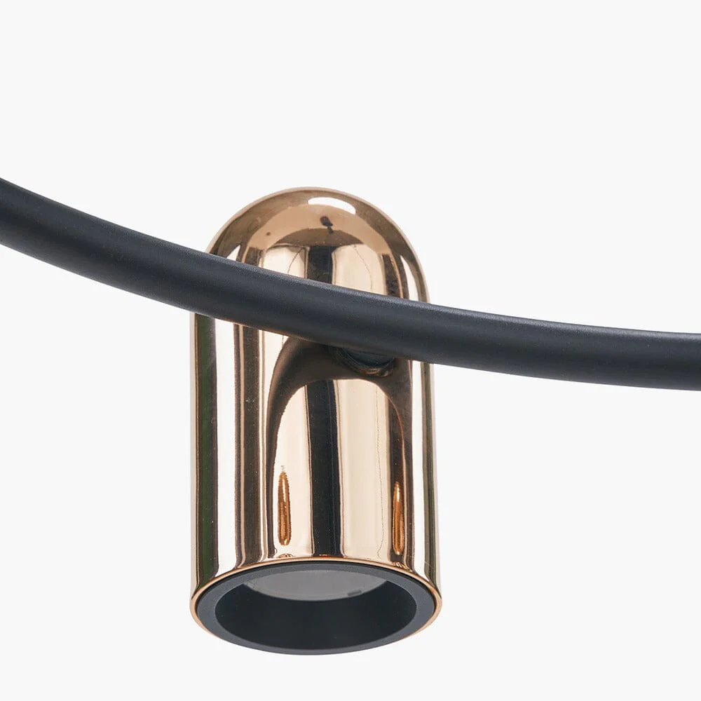 Carrara Black & Rose Gold Round 8 Light LED Pendant Ceiling Light - Image 3