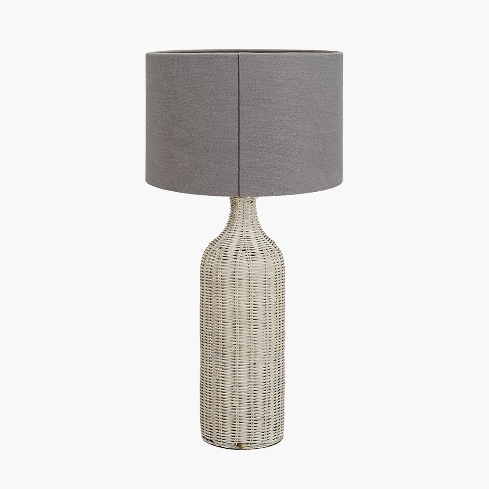 Emilia Grey Wash Rattan Bottle Neck Table Lamp - Image 3