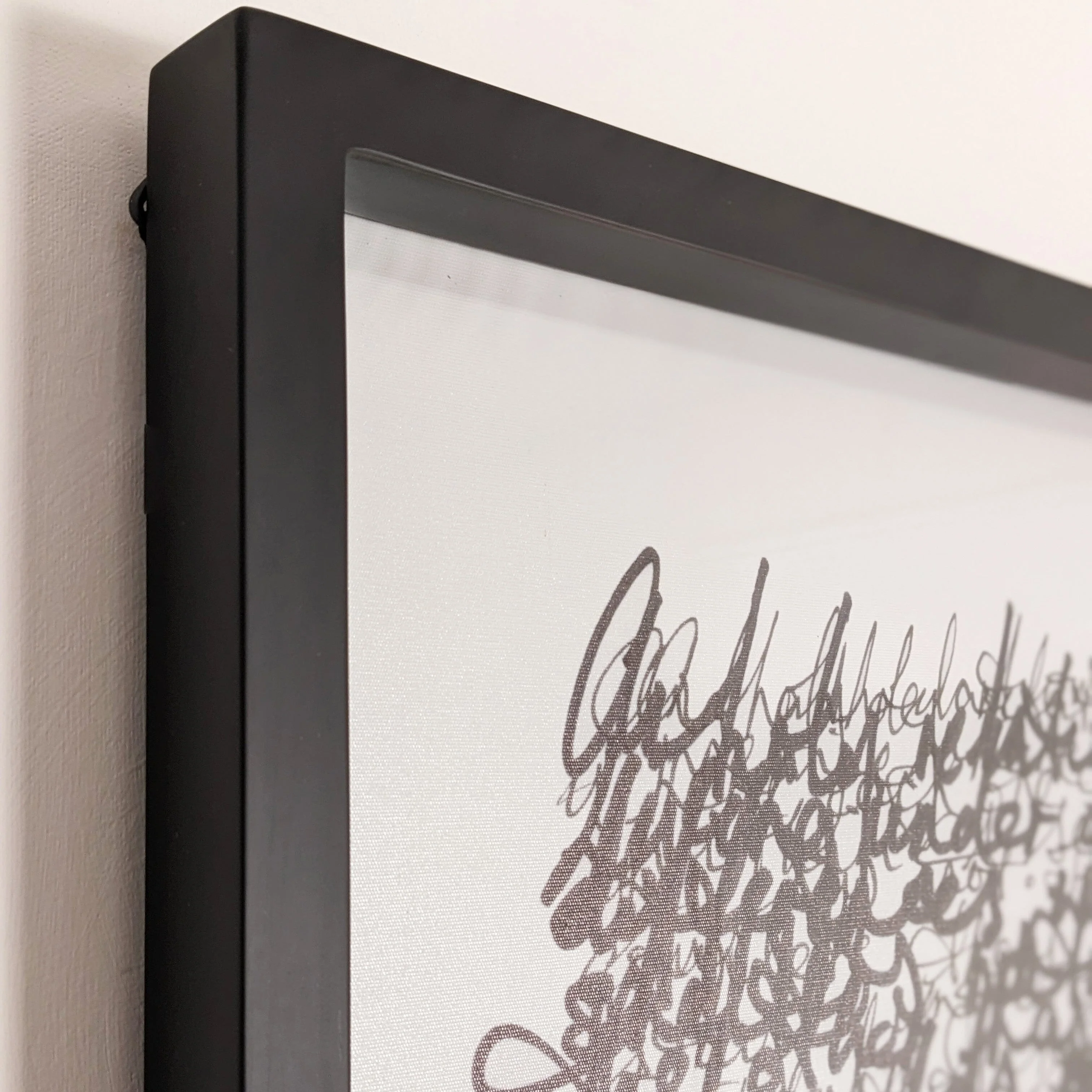 Carter Scribbles Framed Monochrome Wall Art - 80 x 80cm - Image 3