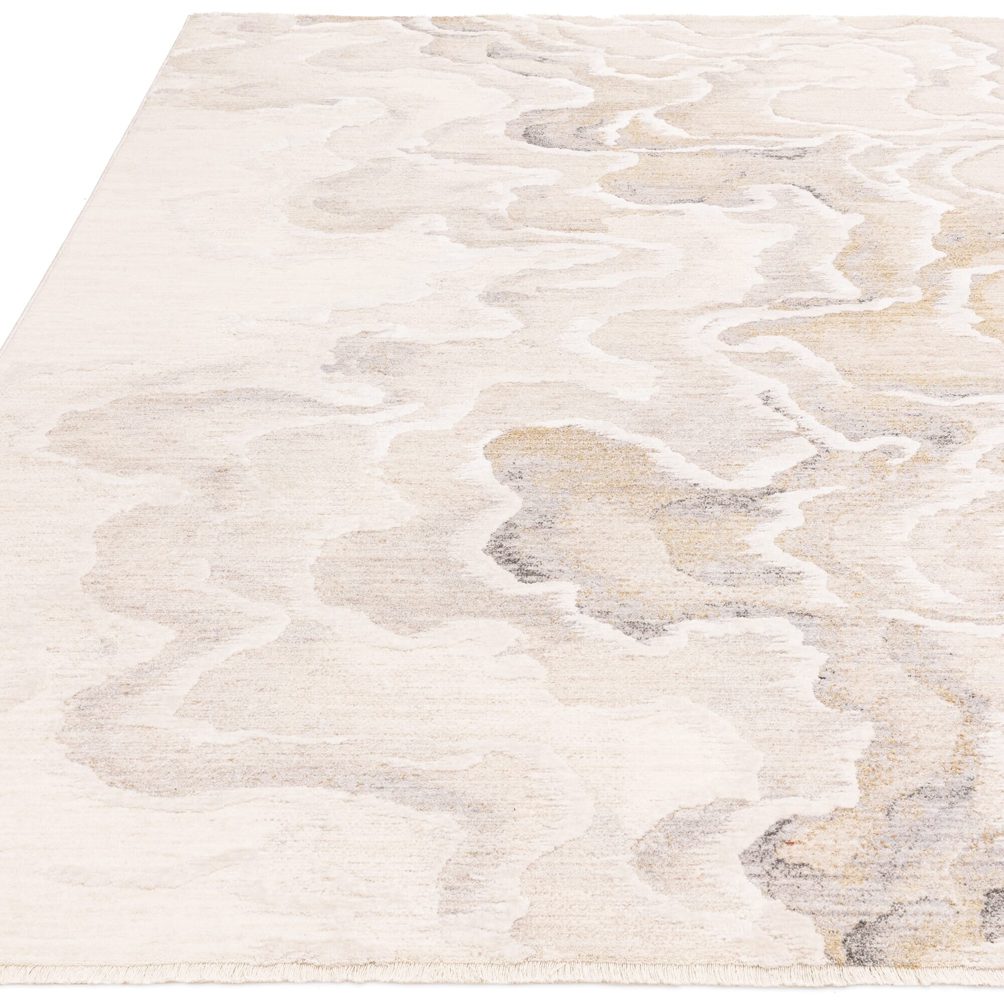 Casablanca Neutral Luxury Metallic Marble Effect Rug - Image 3