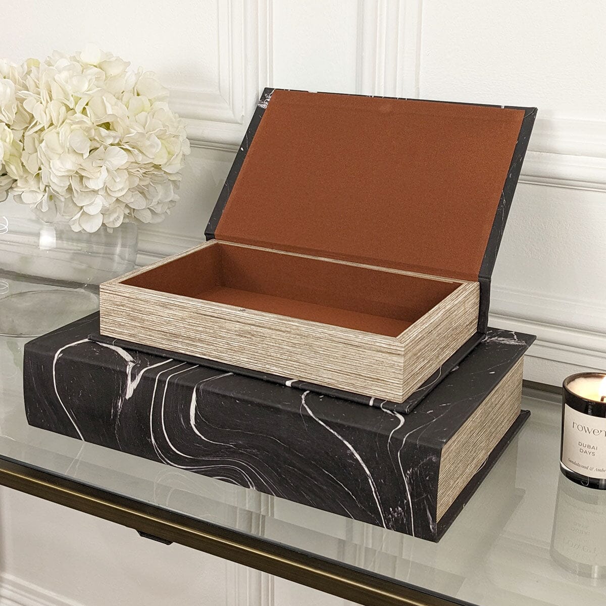 Casima Black & White Decorative Book Boxes - Set of 2 - Image 2