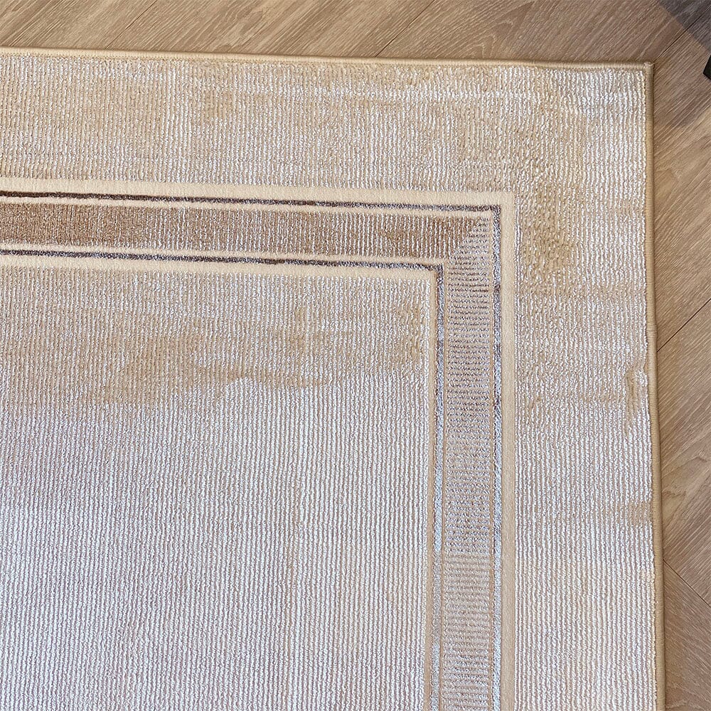 Cassian Ivory & Gold Bordered Rug - Image 3