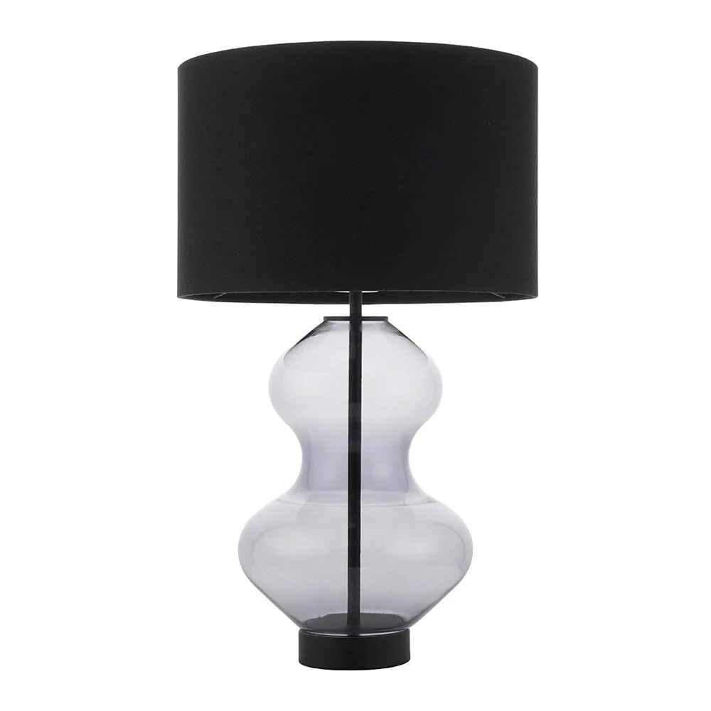 Cassie Tinted Glass Table Lamp with Black Shade - Image 3