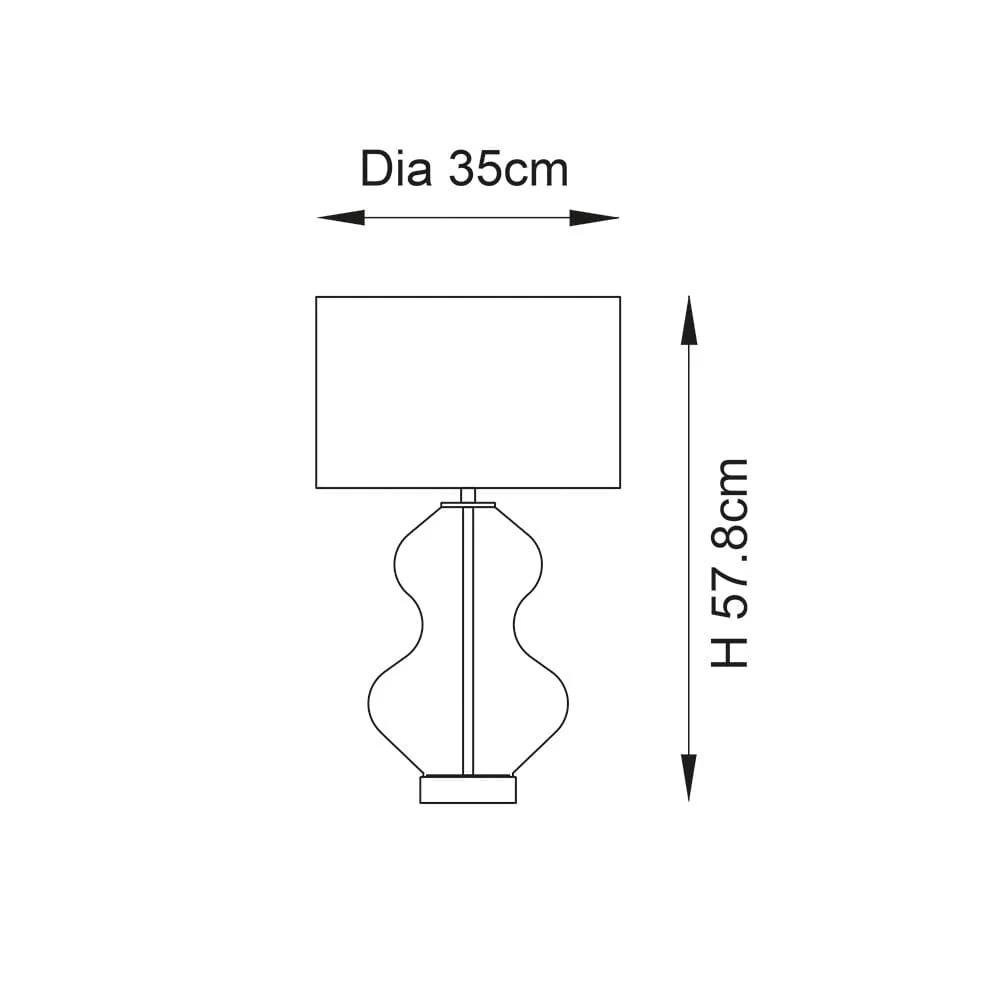 Cassie Tinted Glass Table Lamp with Black Shade - Image 4