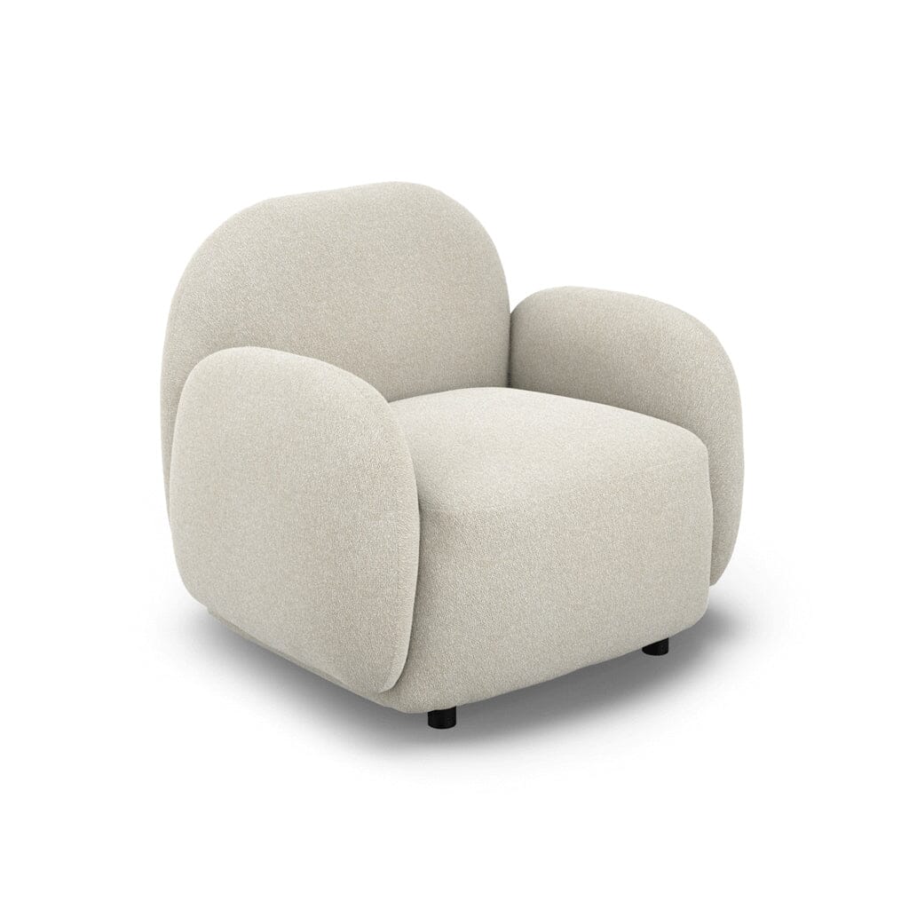 Celio Cream Textured Curved Modern Armchair - Image 2
