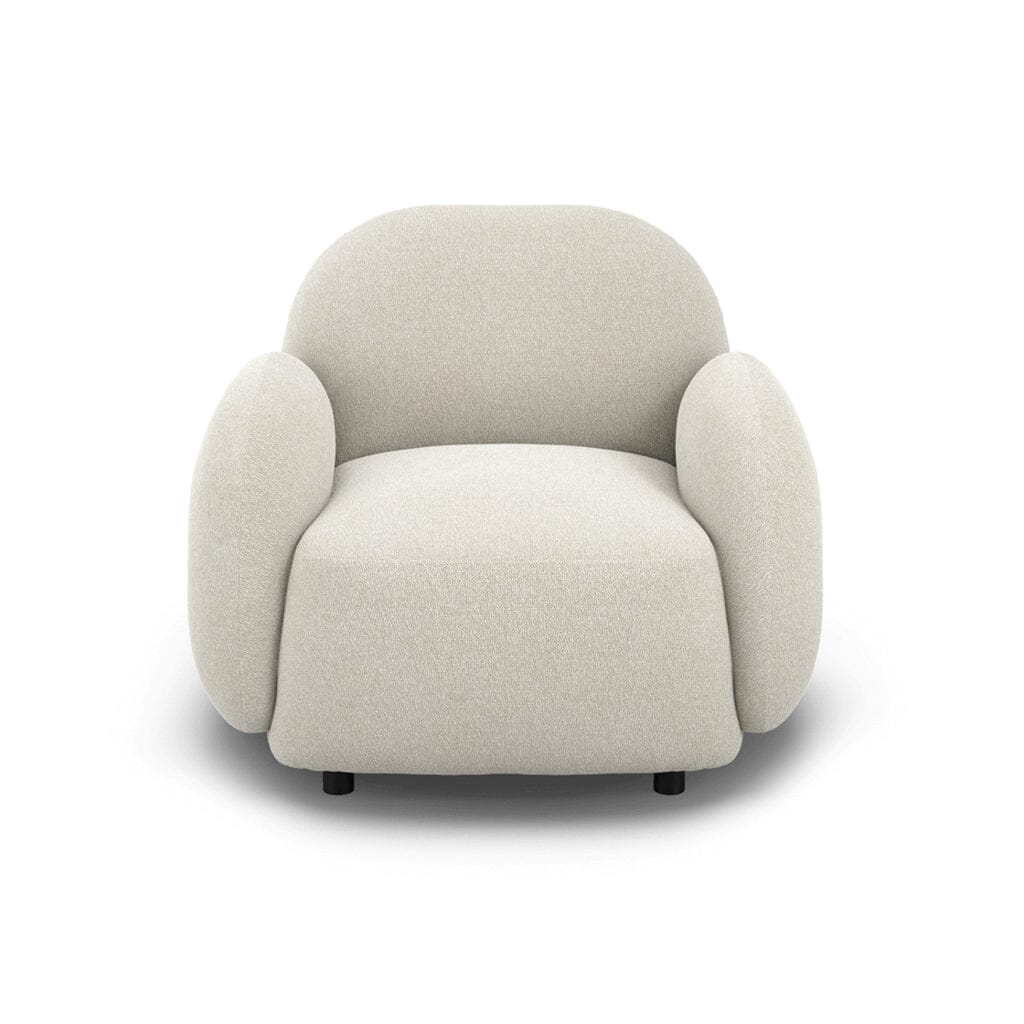 Celio Cream Textured Curved Modern Armchair - Image 3