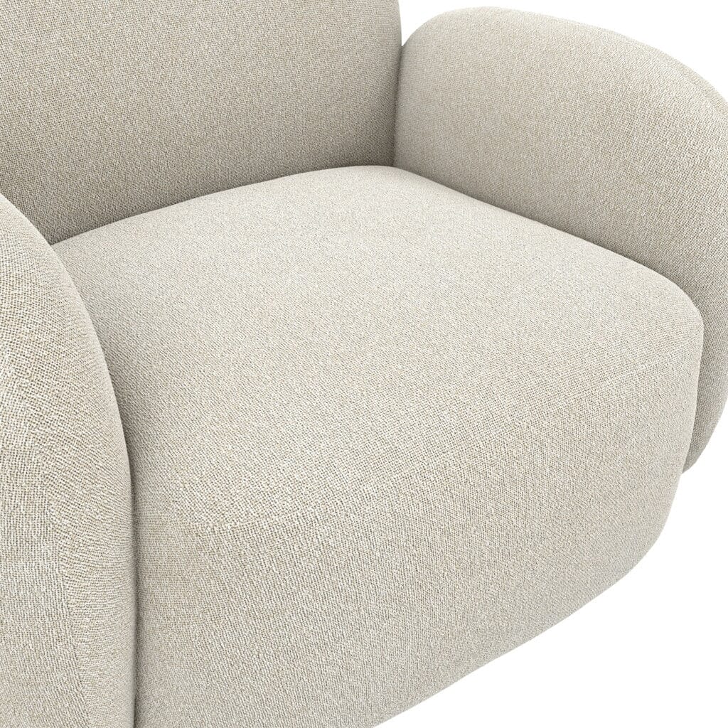 Celio Cream Textured Curved Modern Armchair - Image 4
