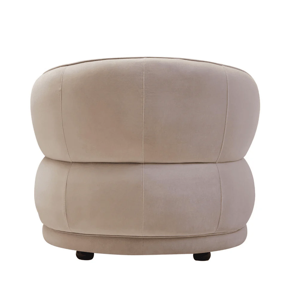 Cellio Stone Velvet Curved Armchair - Image 5