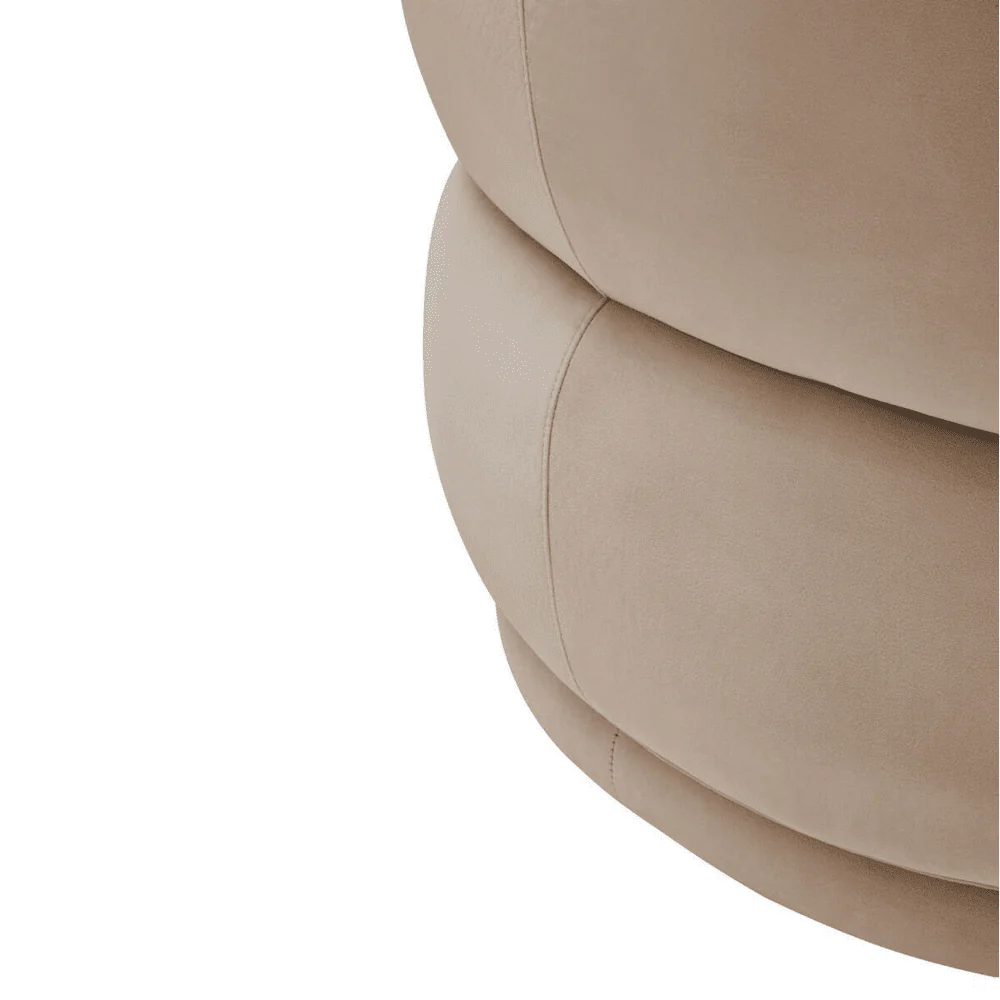 Cellio Stone Velvet Curved Armchair - Image 6