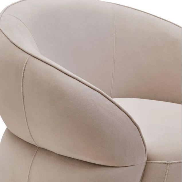 Cellio Stone Velvet Curved Armchair - Image 7