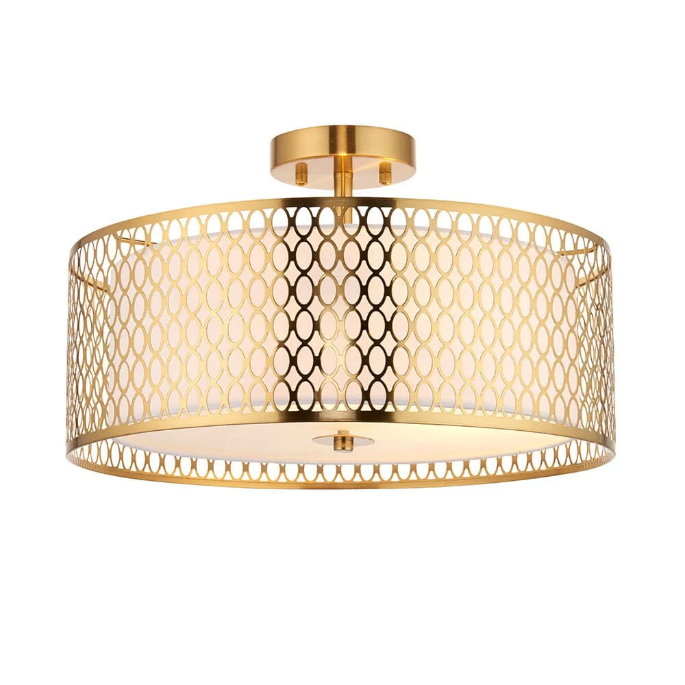 Centrico Gold 3 Light Flush Ceiling Light - Image 3